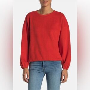 Elodie Red Orange Bubble Sleeve Sweater